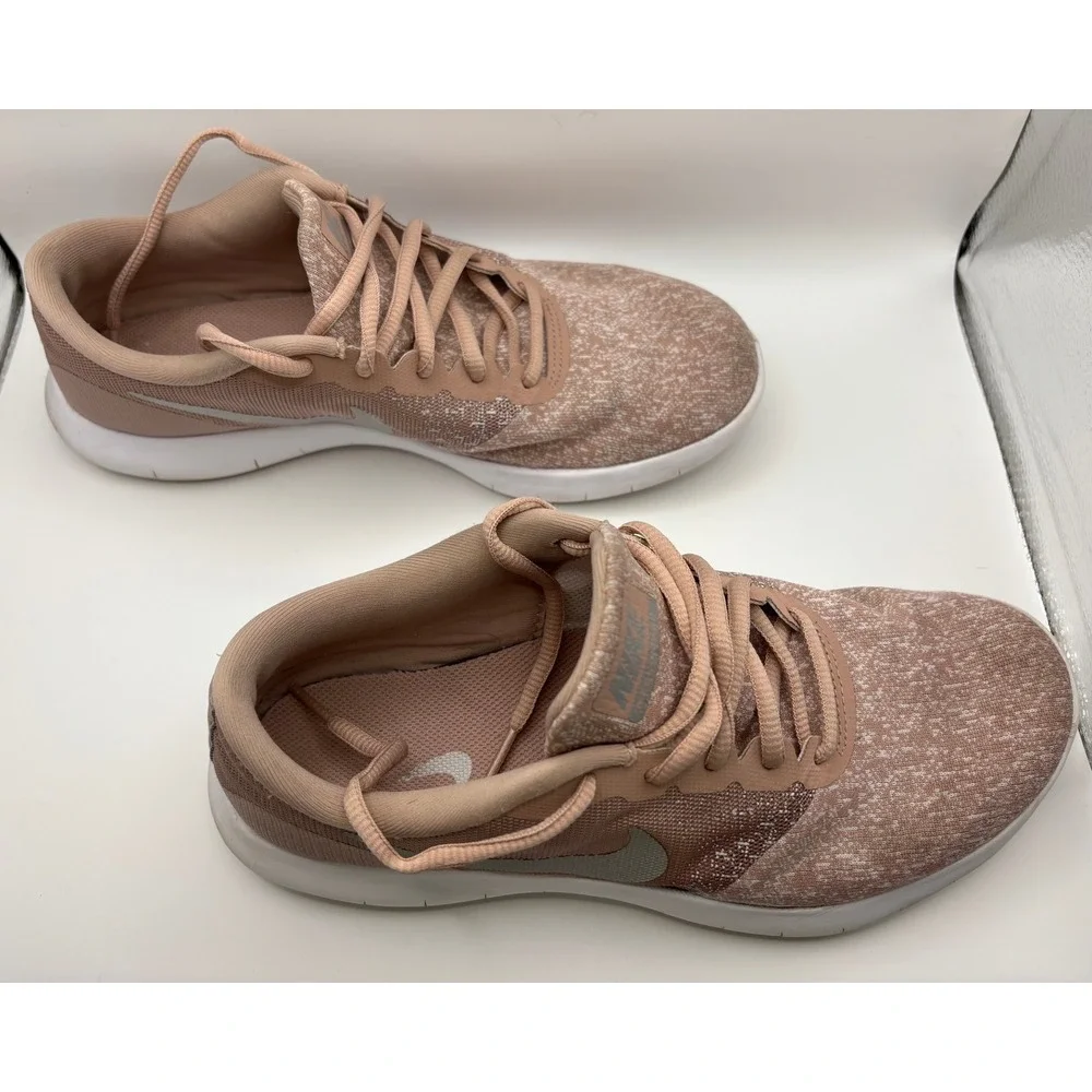 Nike Flex Contact Womens Size 8.5 Running Shoes Pink White